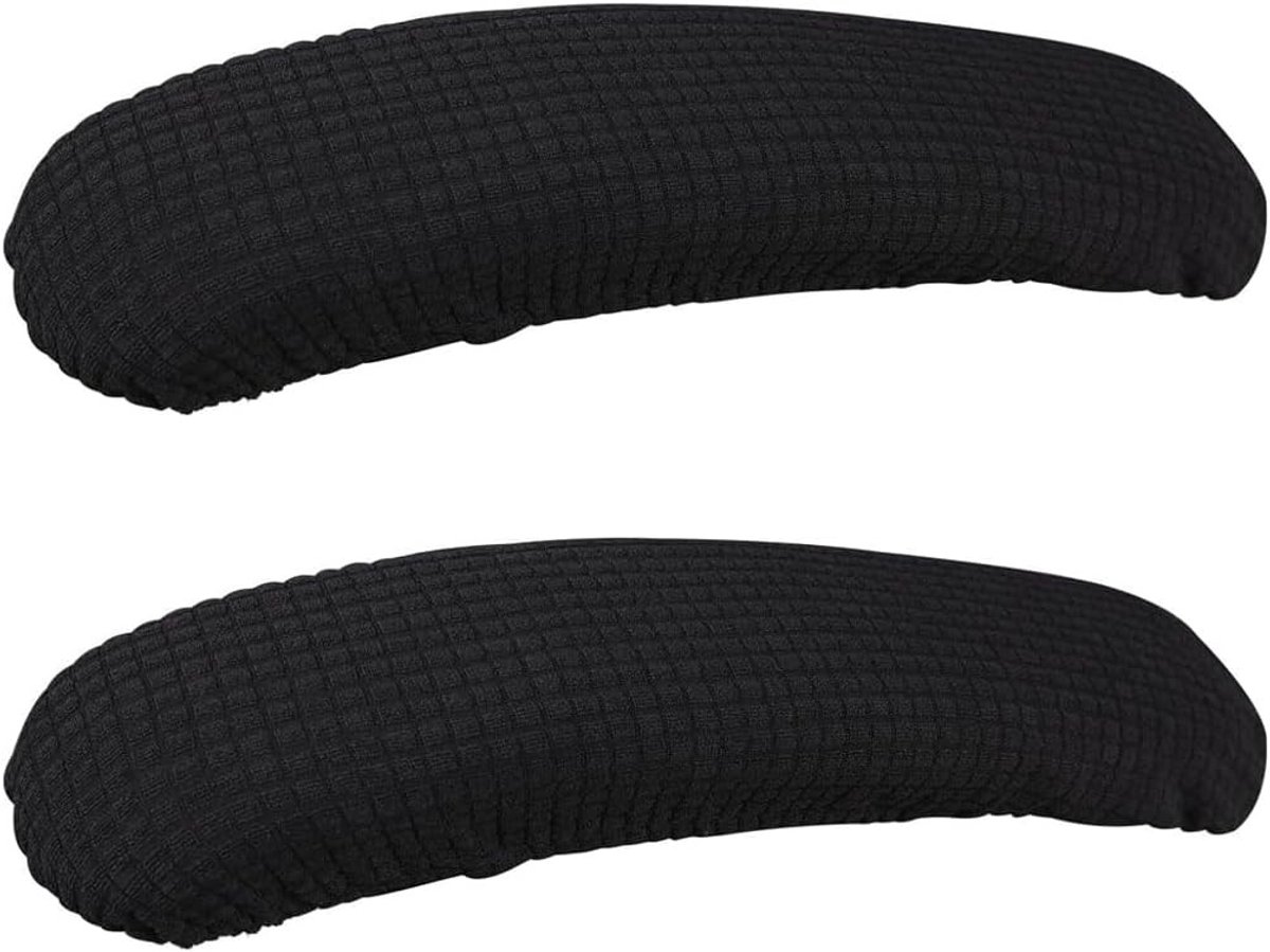 Set van 2 Armsteun Beschermers voor Kantoorstoel - Rekbare Waterdichte Arm Pads voor Elbow Ondersteuning en Comfort - 40 cm Lang, Zwart
