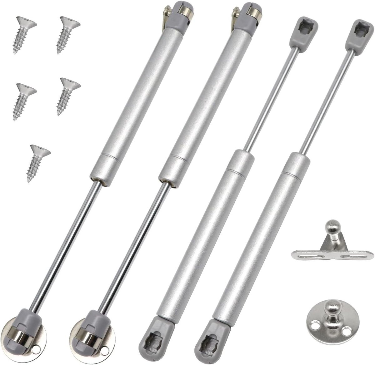 Set van 4 Gasveren 80 N voor Meubels, Hydraulische Sloten voor Keuken- en Kastdeuren, Dempers en Soft Lock Scharnieren