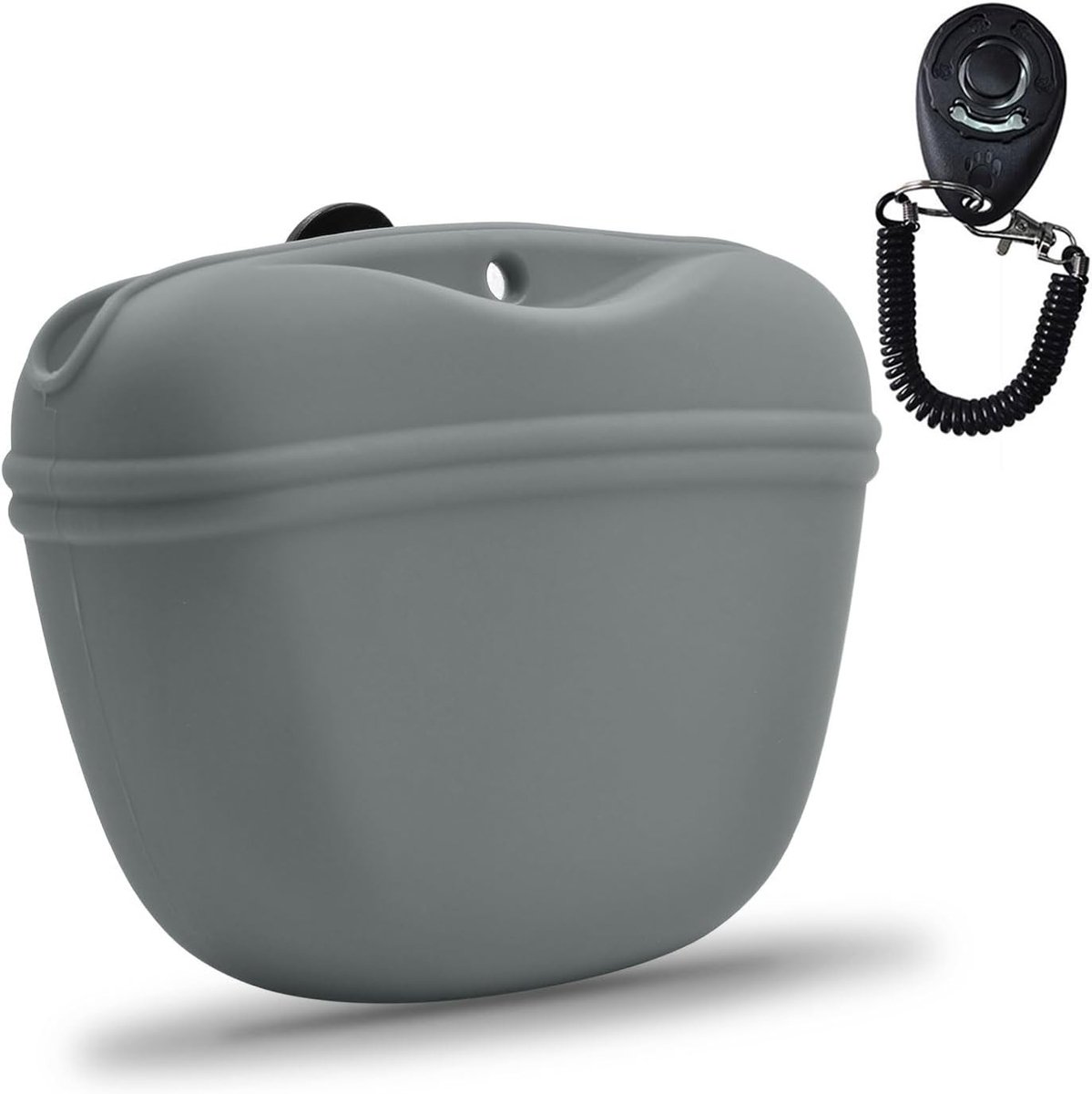 Siliconen hondensnoepjes tas met trainingsclicker, draagbare clip-on container en magnetische sluiting voor optimale stabiliteit tijdens het trainen van je hond