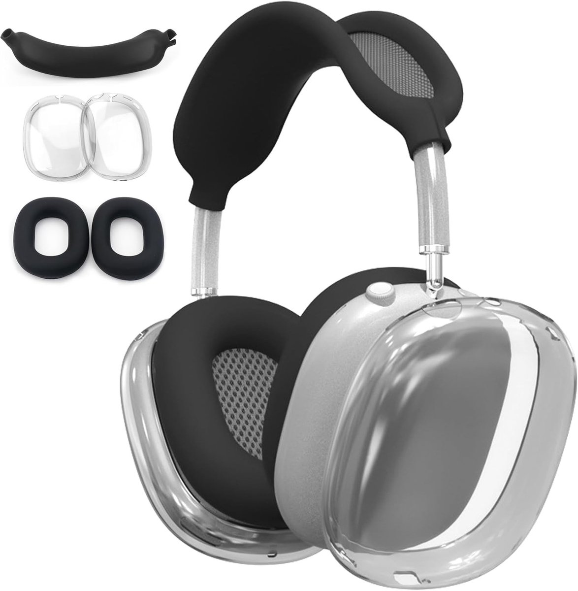 Zachte en duurzame silicone hoes voor AirPods Max - Oorkussens, hoofdsteun en beschermhoes - Zweetbestendig en krasbestendig accessoire