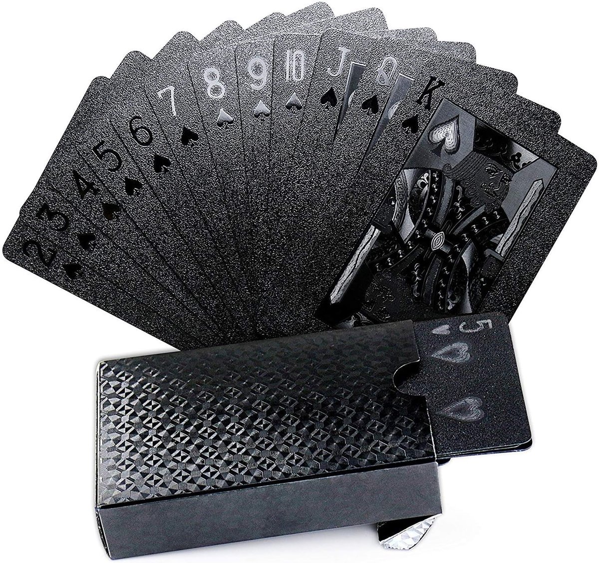 Coole Poker Speelkaarten met Zwart Goud Folie, Waterdicht Kaartspel in Cadeauverpakking voor Feest en Spellenavonden