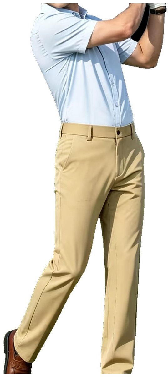 Currero Comfortabel Golfbroek Heren Golfkleding Nette Pantalon Mannen Broek Outfit Chino Creme