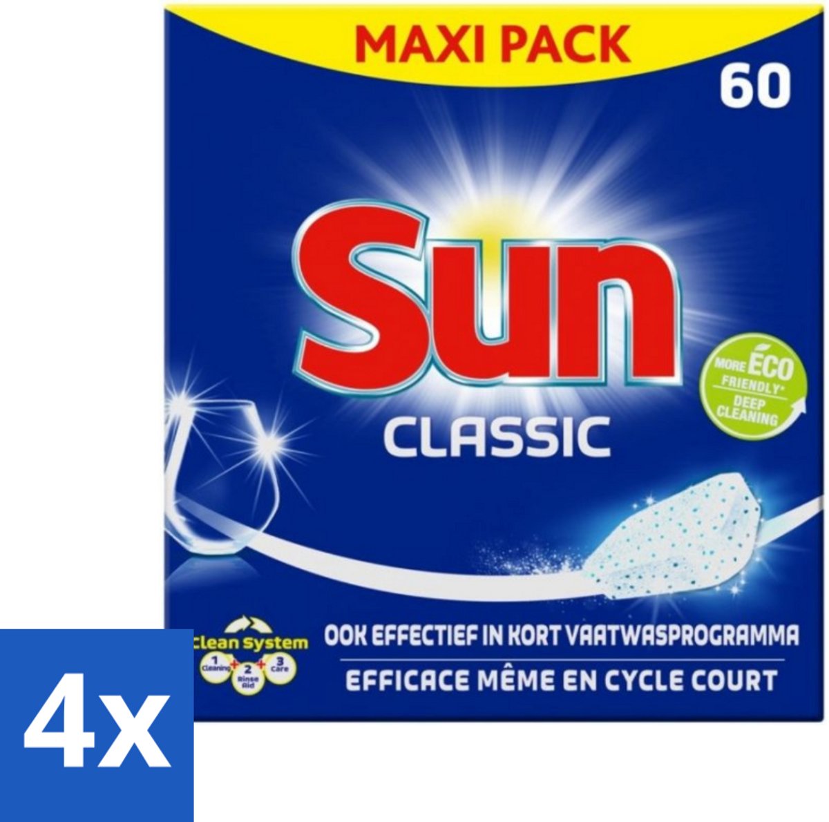 4 x Sun Classic - Vaatwastabletten - Eco - Voordeelverpakking - 60 Tabletten - Vaatwastabletten - Vaatwasser - Vaatreiniger - Eco-vriendelijk - Vaatwasmiddel