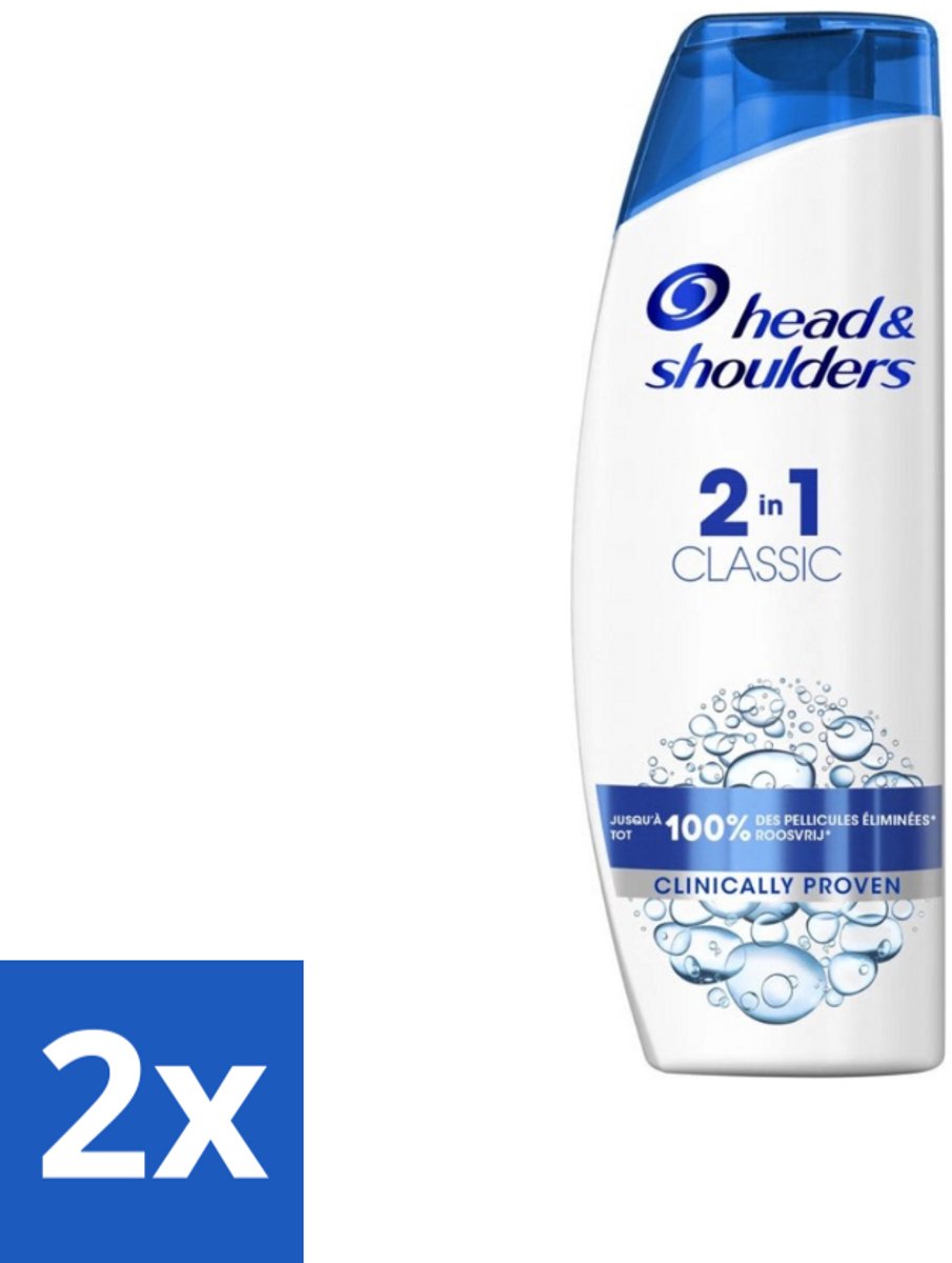 2 x Head & Shoulders - 2in1 Anti-Roos Shampoo & Conditioner - Classic - 270 ml - Roos Shampoo - Anti Roos Shampoo - Shampoo Conditioner - 2 In 1 Shampoo - Hoofdhuidverzorging