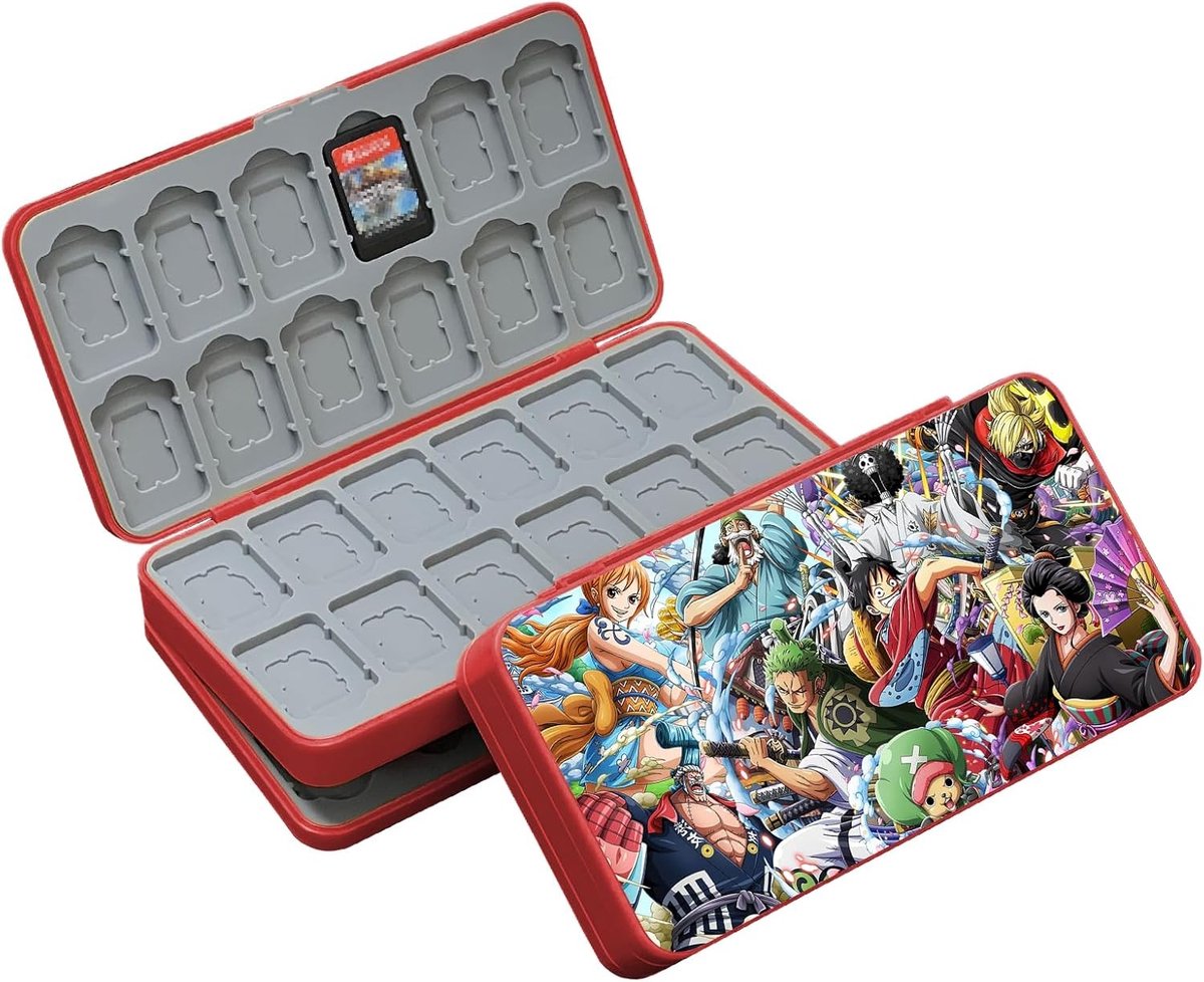 Kaartdoos voor Speelkaarten en Switch Spellen, met Siliconen Voering en 48 Slots voor Kaarten en SD Kaarten