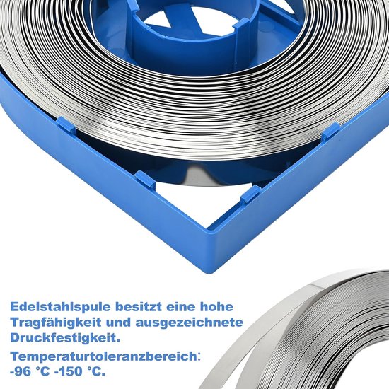 Rvs bevestigingsband 30m voor gronding, opslag en versterking - duurzame metalen strap 304 van rvs — afbeelding 2