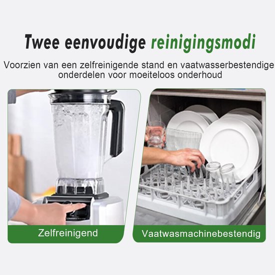 Blender 1500W 2L - Krachtige Keukenblender - 8-punts messen - Variabele snelheid - IJs crushen van Blender — afbeelding 4