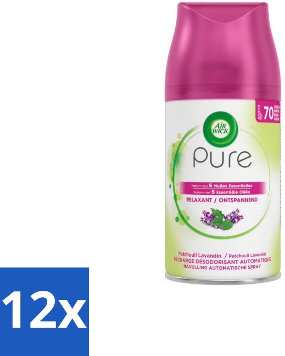 Air Wick – Navulling – Ontspannend – 250 ml - Voordeelverpakking - 12 stuks
