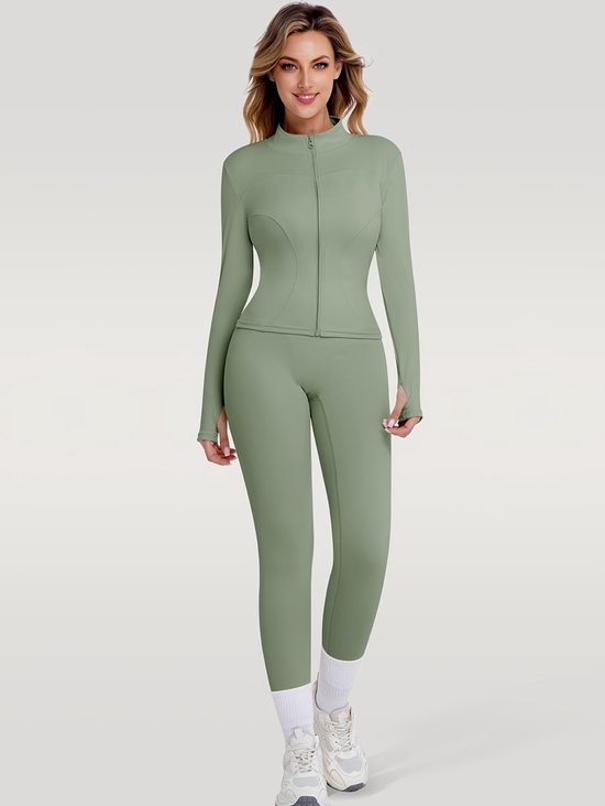 Currero Pilates Pak Dames - Yoga - Buttshaper - Gym - Fitness - Butt Lift - Bil Vergrotend - Heup Liftend - Yogakleding - Groen M — afbeelding 2
