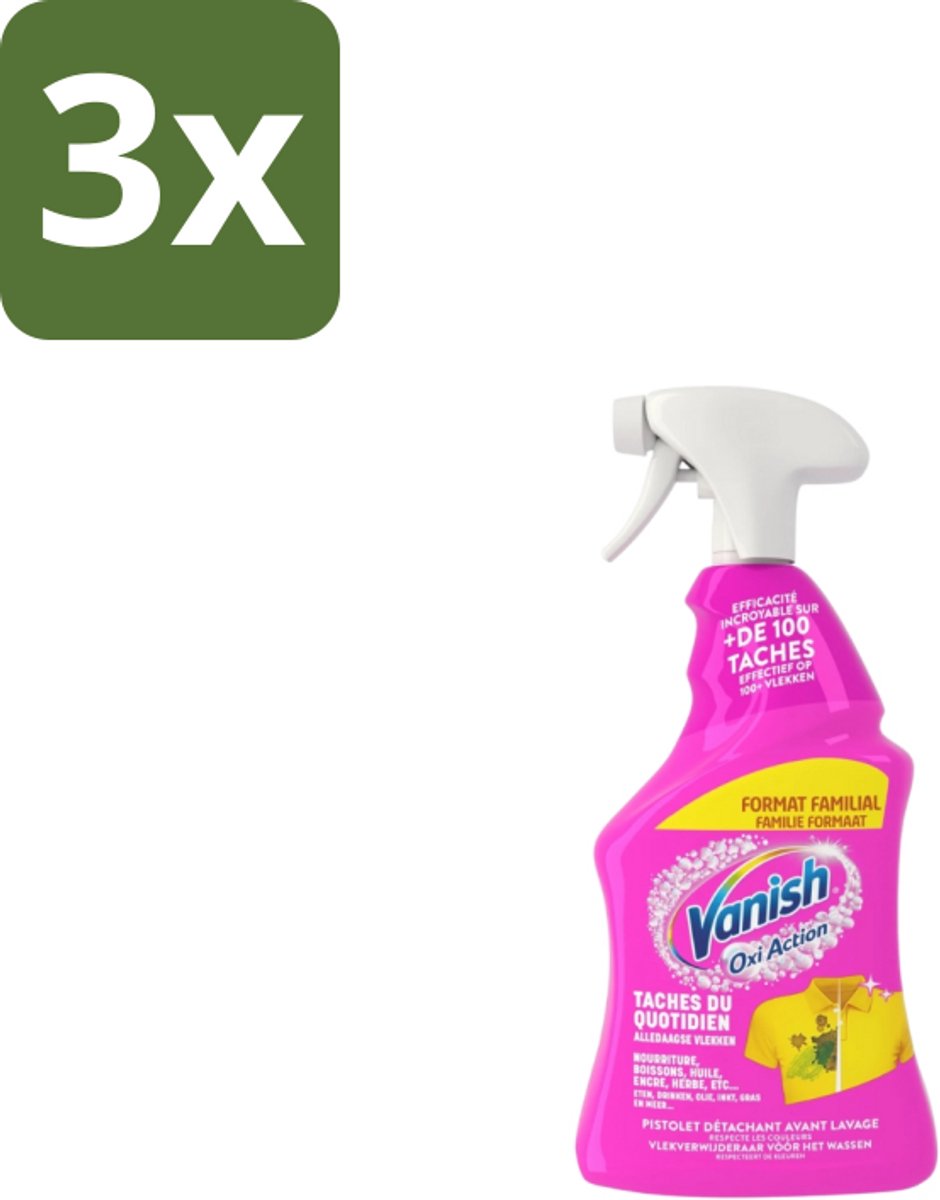 Vanish – Vlekverwijderaar Spray – Oxi Action 4-in-1 – 940 ml - Bulkverpakking - 3 stuks