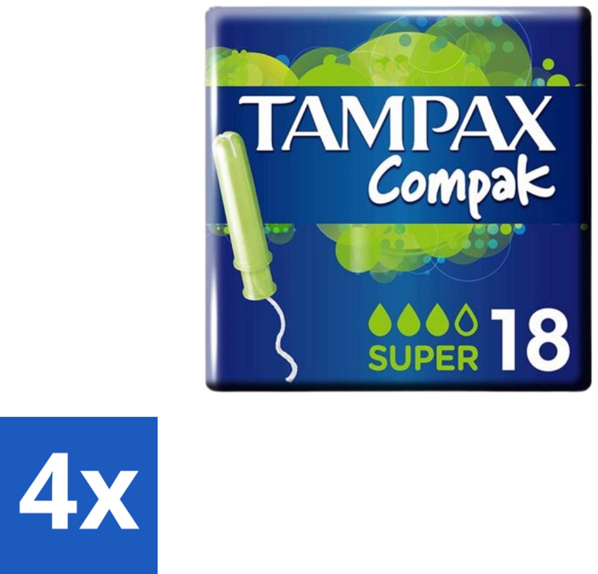 Tampax Compak – Tampons – Super - Voordeelverpakking - 4 stuks