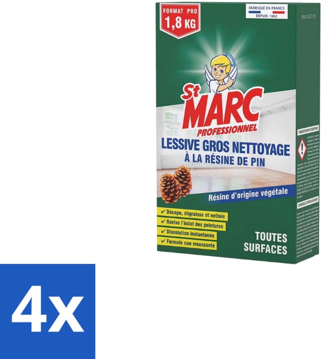 St. Marc – Multireiniger Poeder – Professioneel Dennenhars – 1 kg - Voordeelverpakking - 4 stuks