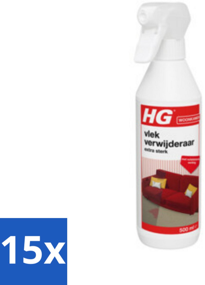 15 x HG Vlekverwijderaar Extra Sterk 500 ml - Vlekverwijderaar - Vlekken Verwijderen - Vlekken Op Textiel - Vlekken Op Tapijt - Vlekken Op Meubel