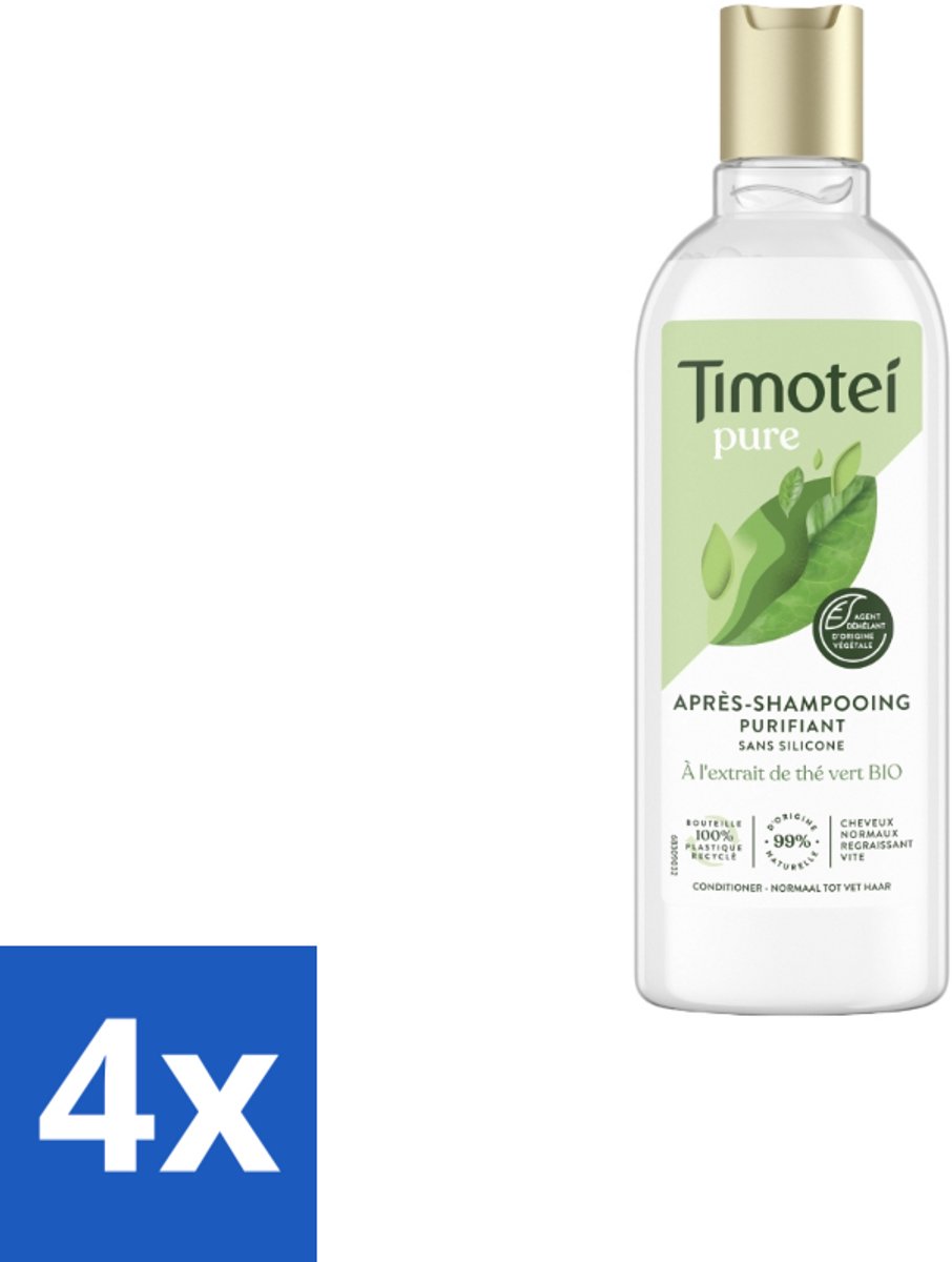 4 x Timotei Conditioner - pure groene thee - 300 ml - Groene Thee Conditioner - Zachte Haar - Fris Haar - Natuurlijke Haar Verzorging - Haar Verzorging