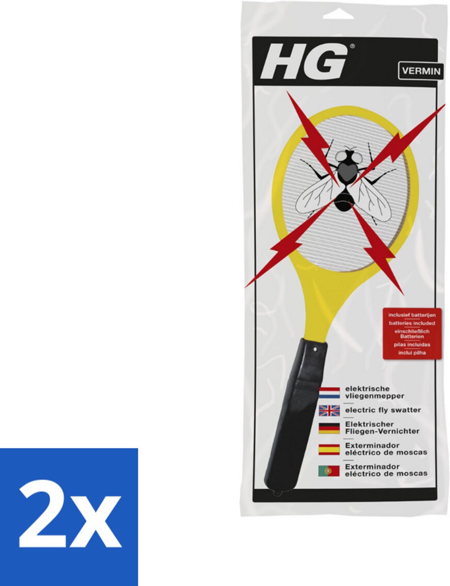 2 x HG X Elektrische Vliegenmepper - Vliegenmepper - Muggenwering - Wespenwering - Elektrische Vliegenmepper - Insectenwering