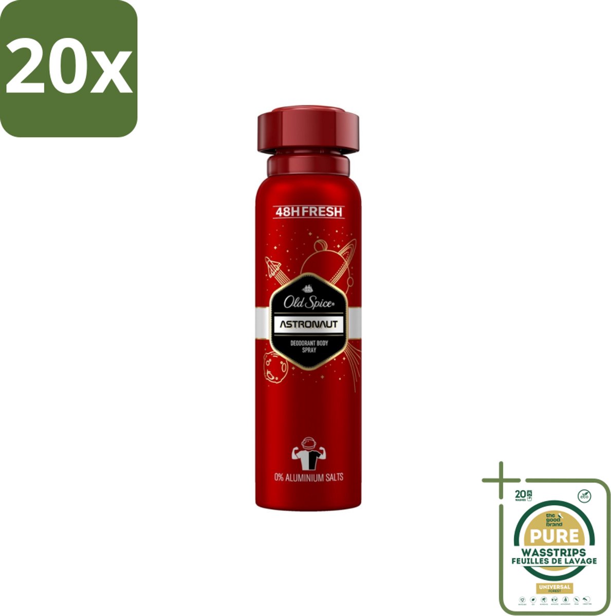 20 x Old Spice – Deospray – Astronaut – 150 ml - Grootverpakking - Astronaut Deodorant - Aluminiumvrije Deodorant - Deodorant Spray - Frisheid - Geurprotectie