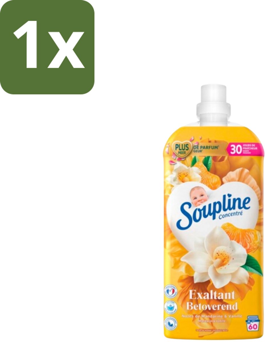Soupline – Wasverzachter – Betoverend Mandarijn & Vanille – 1,28 L - 1 stuk