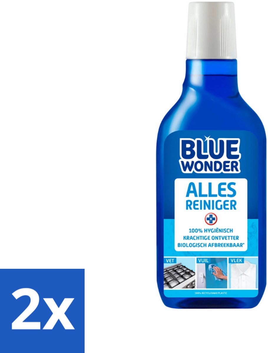 2 x Blue Wonder Allesreiniger 750 ml - Allesreiniger - Schoonmaakmiddel - Vloerreiniger - Keukenreiniger - Multifunctioneel