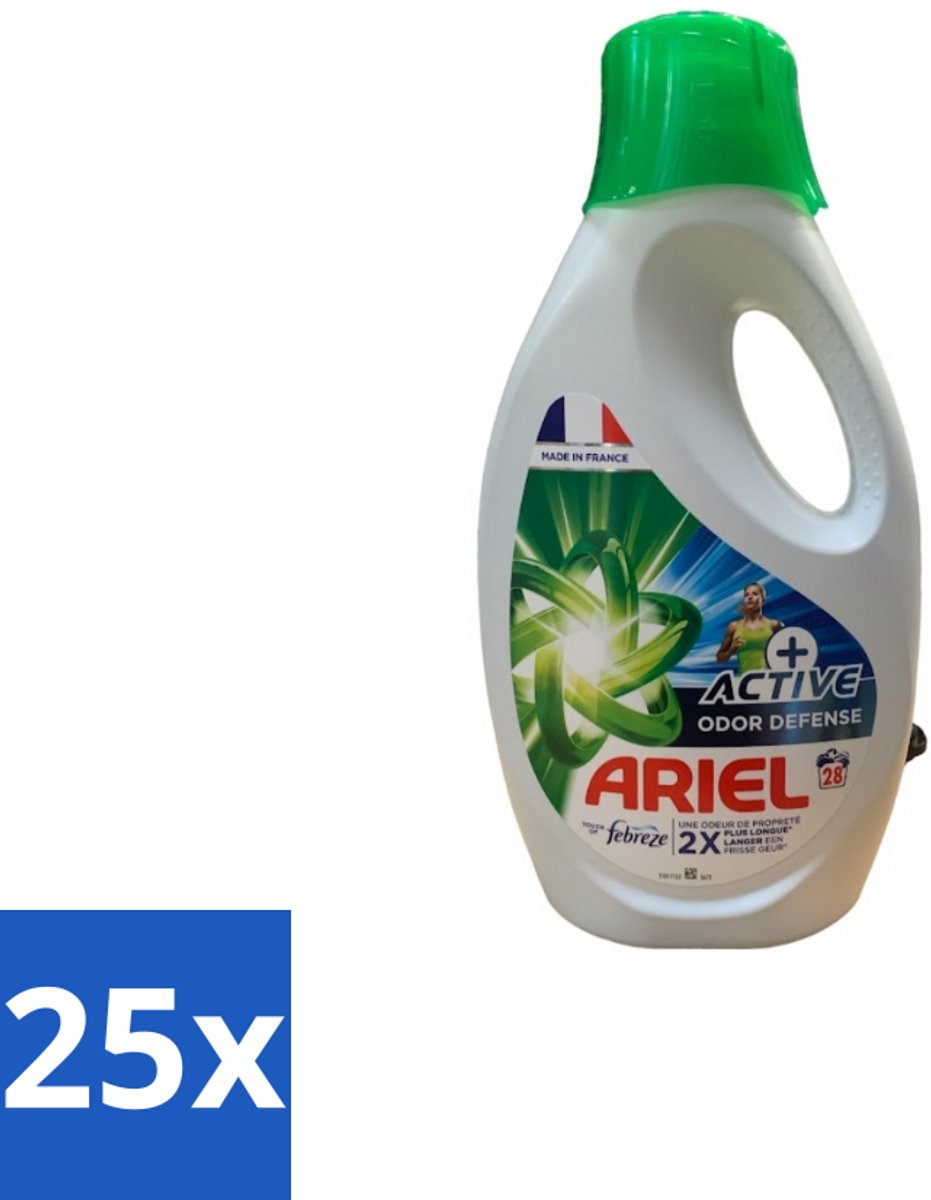 Ariel – Vloeibaar Wasmiddel – Active Odor Defense – 1,26 L – 28 wasbeurten - Bulkverpakking - 25 stuks