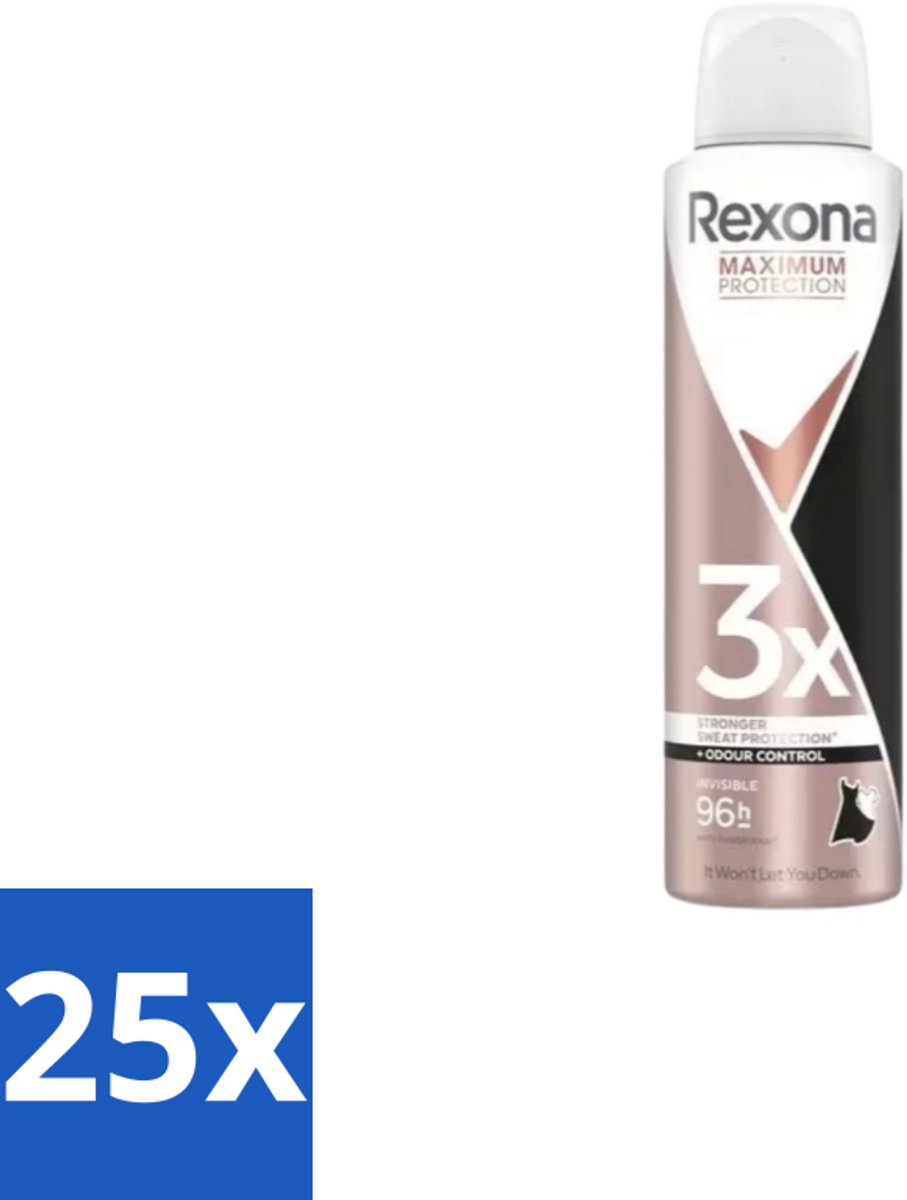 Rexona – Deodorant Spray – Maximum Protection Invisible – 150 ml - Bulkverpakking - 25 stuks