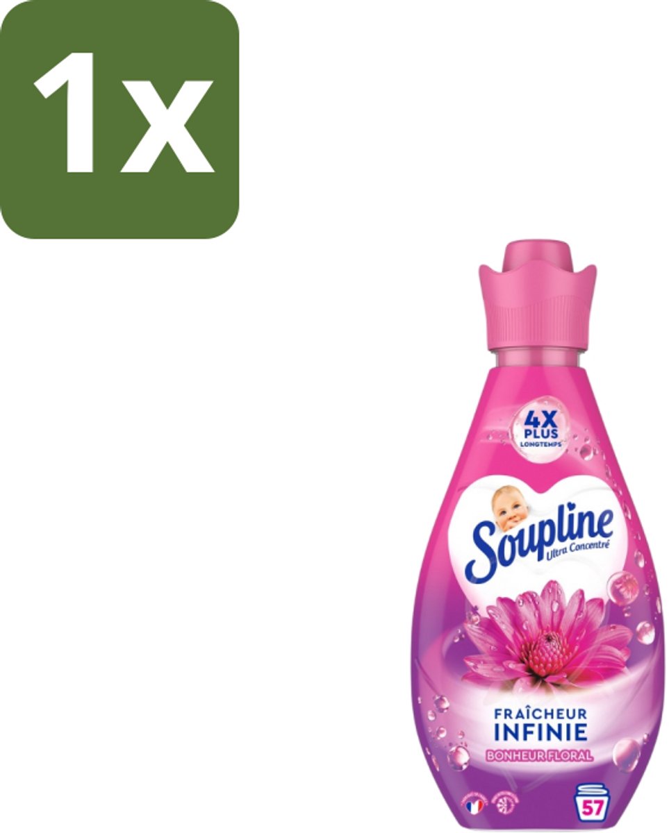 1 x Soupline – Wasverzachter – Infinite Freshness Floral Happiness – 800 ml - Wasverzachter - Frisheid - Geur - Zachtheid - Wasgoed