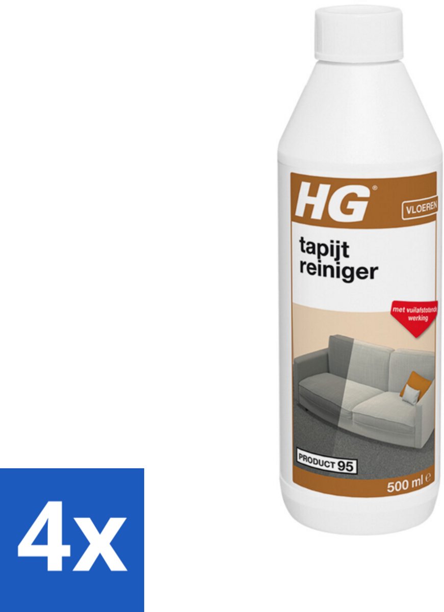 4 x HG Tapijtreiniger 500 ml - Tapijtreiniger - Tapijt Schoonmaken - Vuil Verwijderen - Tapijtreiniging - Tapijtschoonmaak