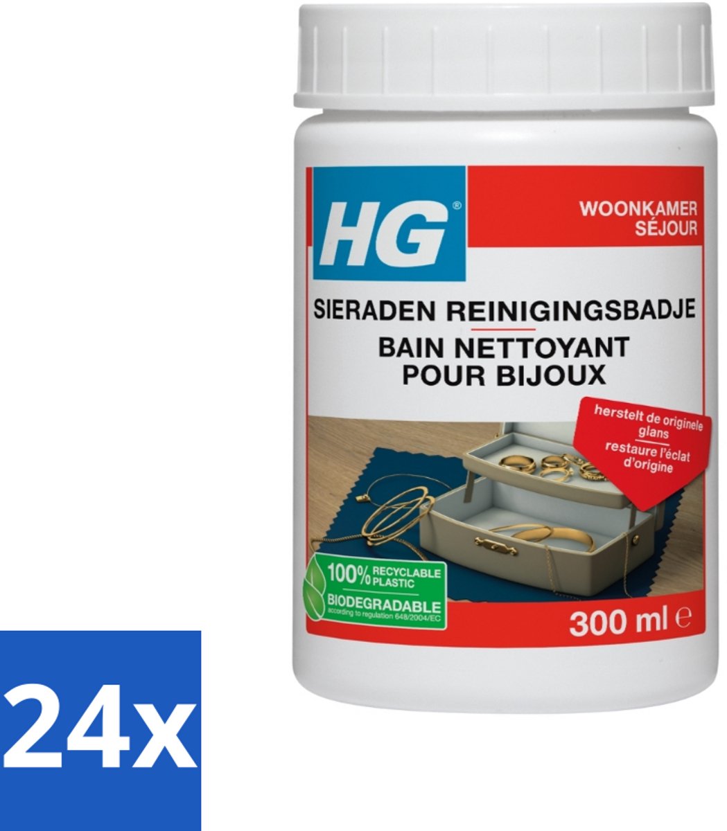 24 x HG Sieraden Reinigingsbad 300 ml - Sieraden Schoonmaken - Sieraden Reiniger - Sieraden Glanshersteller - Zilver Schoonmaken - Goud Schoonmaken