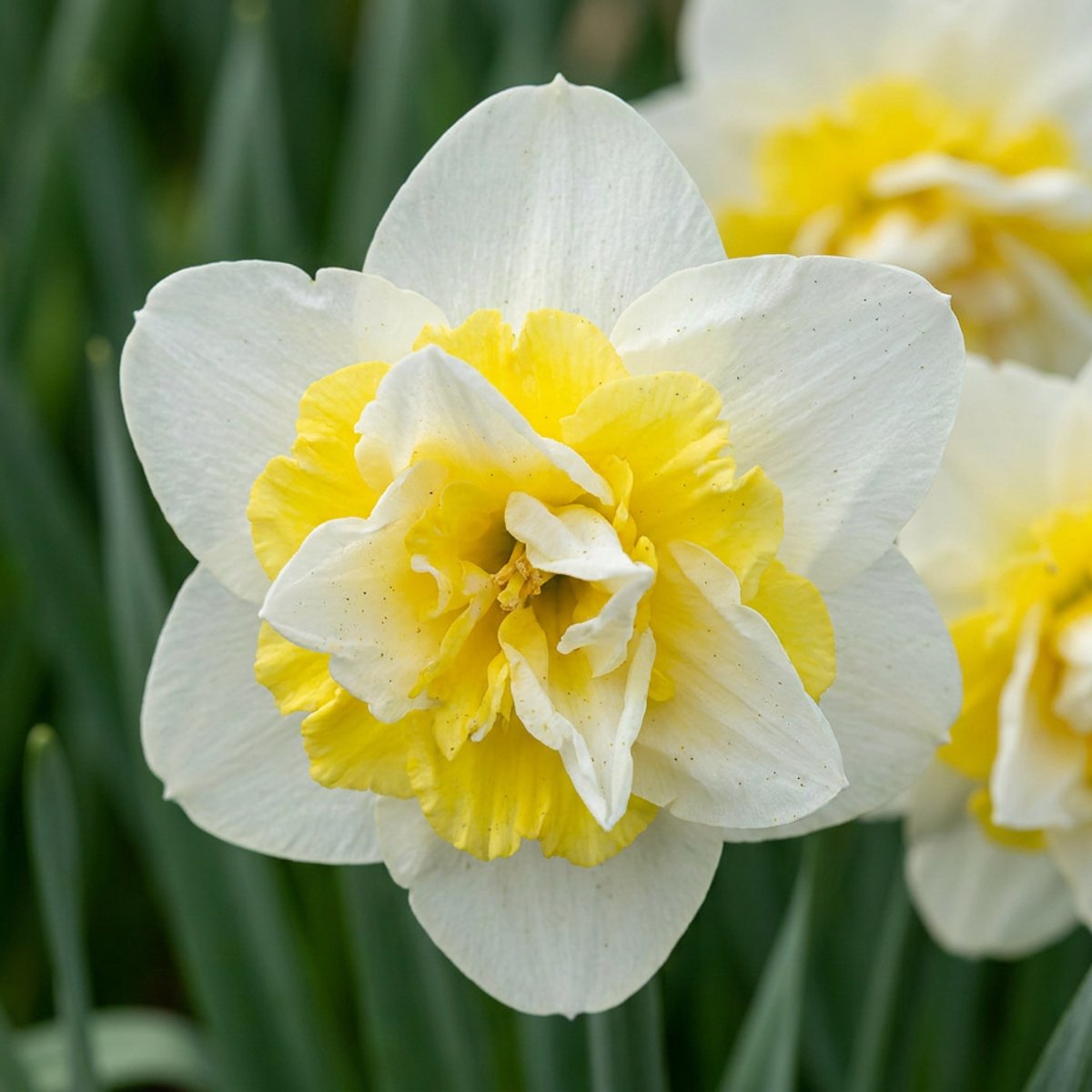Green boutiQ - 20x Narcissus Ice King - Dubbele narcis - Wit en Geel - Voorjaarsbloeier - Bolmaat 12/14