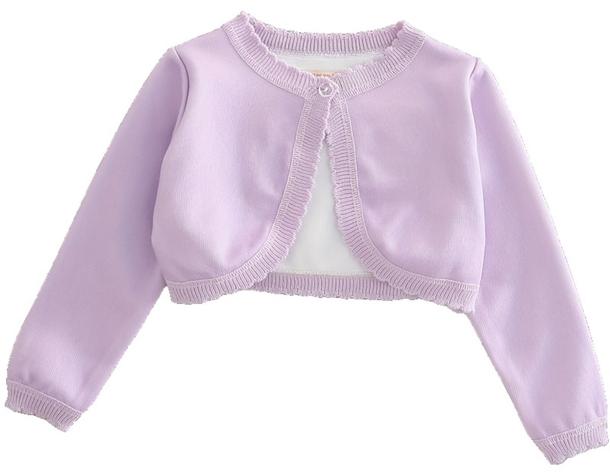 Currero Cardigan Meisjes Vest Meisje Met Knopen Kinderen Warm Gebreid Vest Long 9-12 Maanden Paars