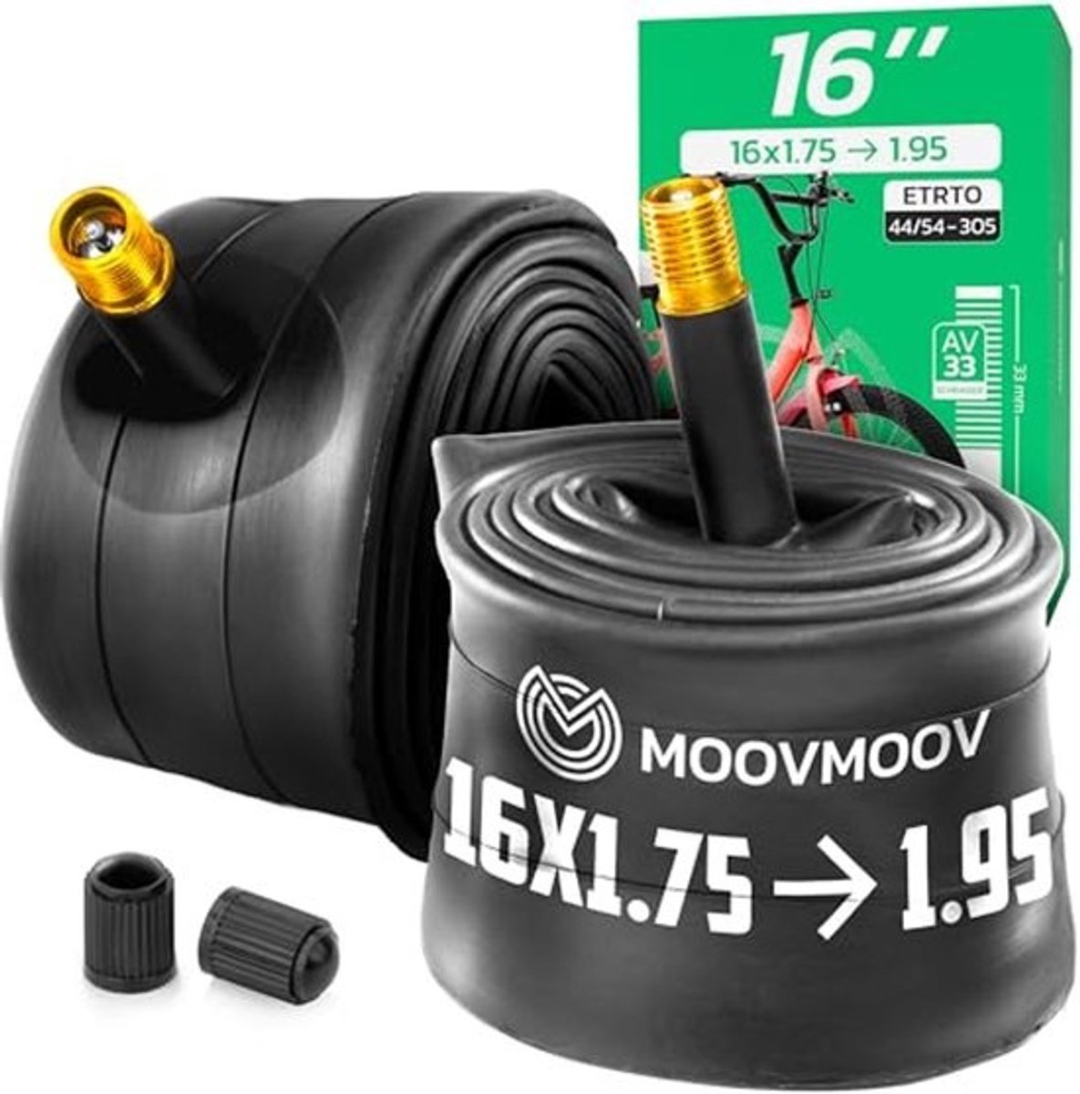 Binnenband 16 Inch voor Fiets - Geschikt voor Banden 16x1.75, 16x1.85, 16x1.90 en 16x1.95 - Set van 2 - Schrader Ventiel