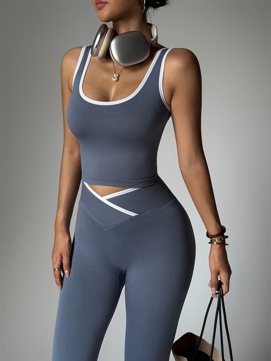 Currero Pilates Pak Dames - Yoga - Buttshaper - Gym - Fitness - Butt Lift - Bil Vergrotend - Heup Liftend - Yogakleding - Grijs XL — afbeelding 4