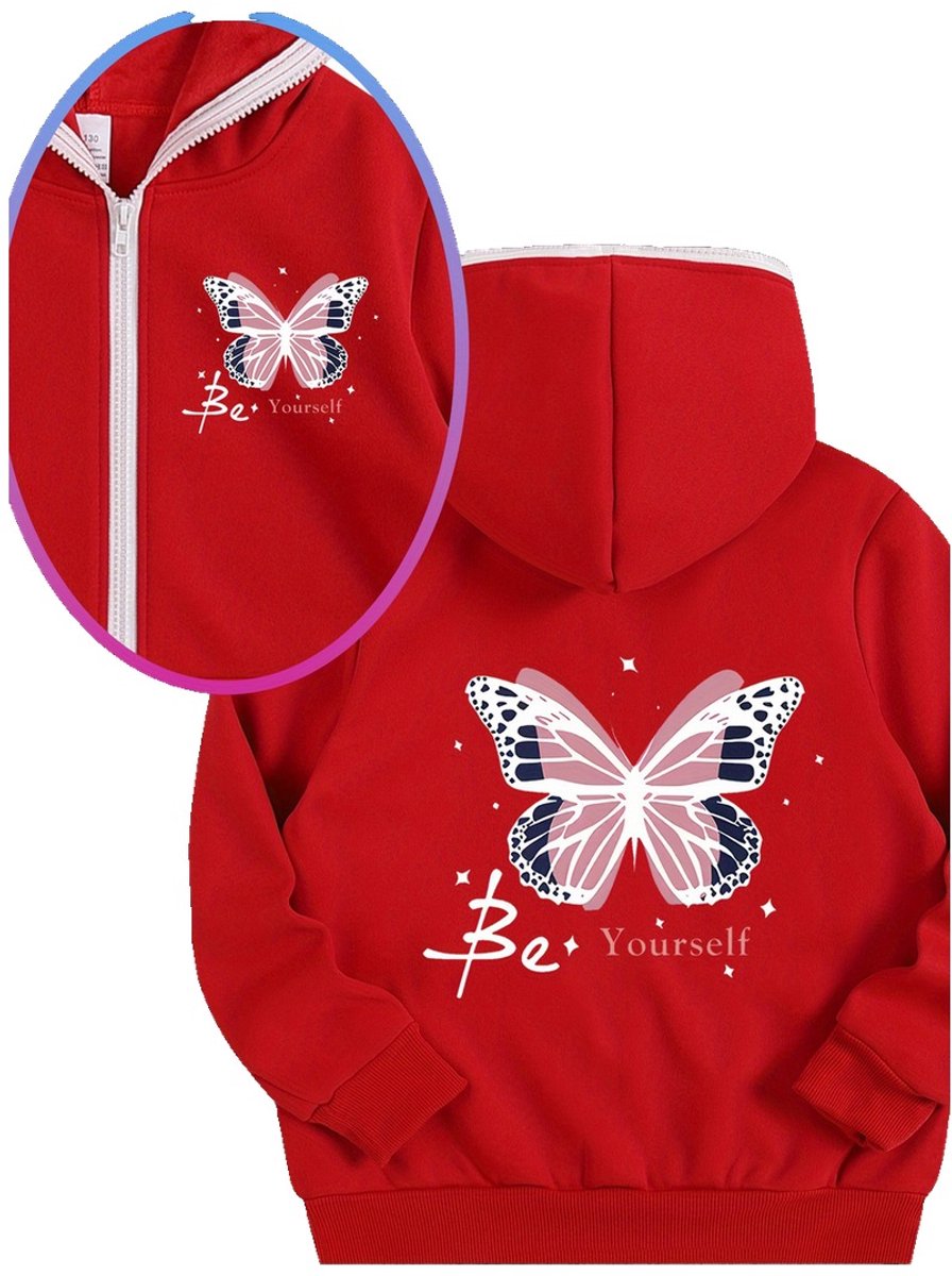 Currero Vest Meisjes Met Rits Sweater Meisje Cardigan Gebreid Sweaters Hoodie Warme Trui Lange Mouw 13-14 Jaar Rood