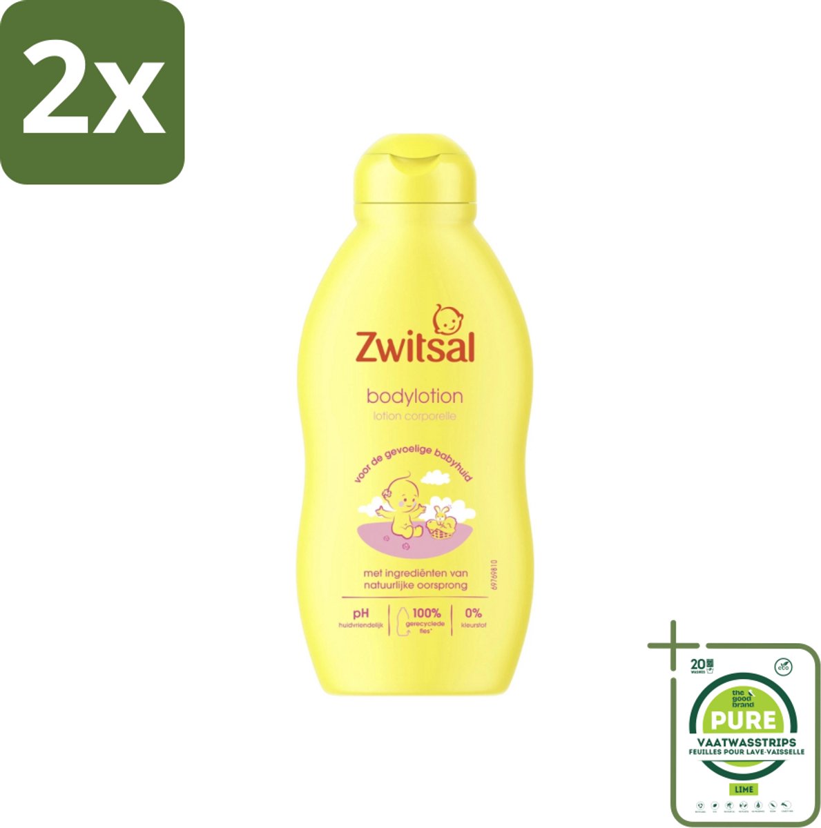 Zwitsal - Babyverzorging - Bodylotion - Voor de Gevoelige Babyhuid - 200 ml - Voordeelverpakking - 2 stuks - Babylotion - Babyhuid