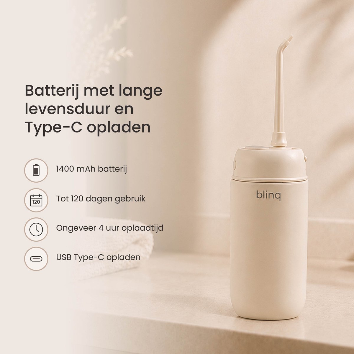 Blinq Waterflosser V3 Beige - water flosser thumbnail 3