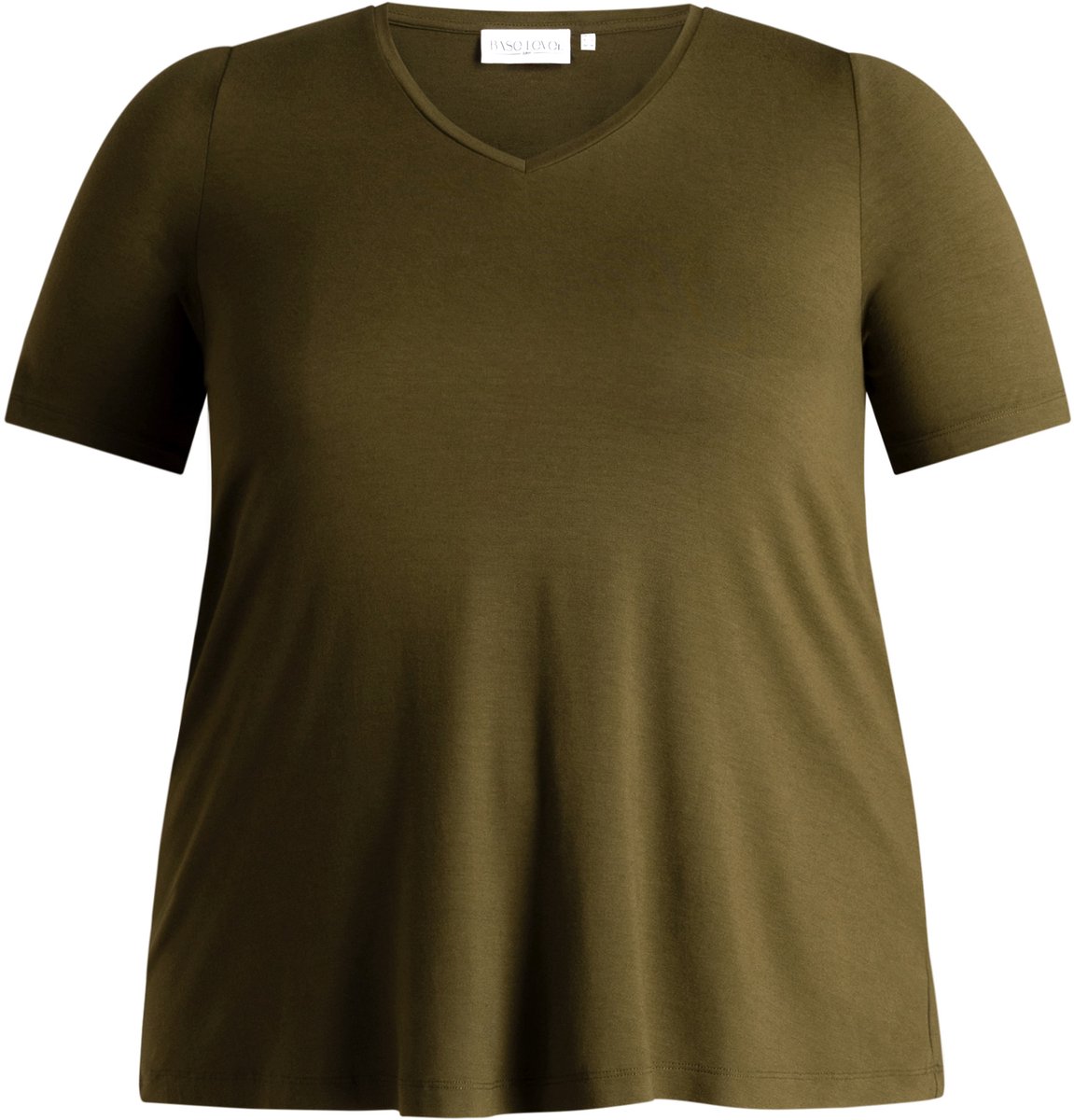 BASE LEVEL CURVY Alba T-Shirts - Olive - maat 1(48)