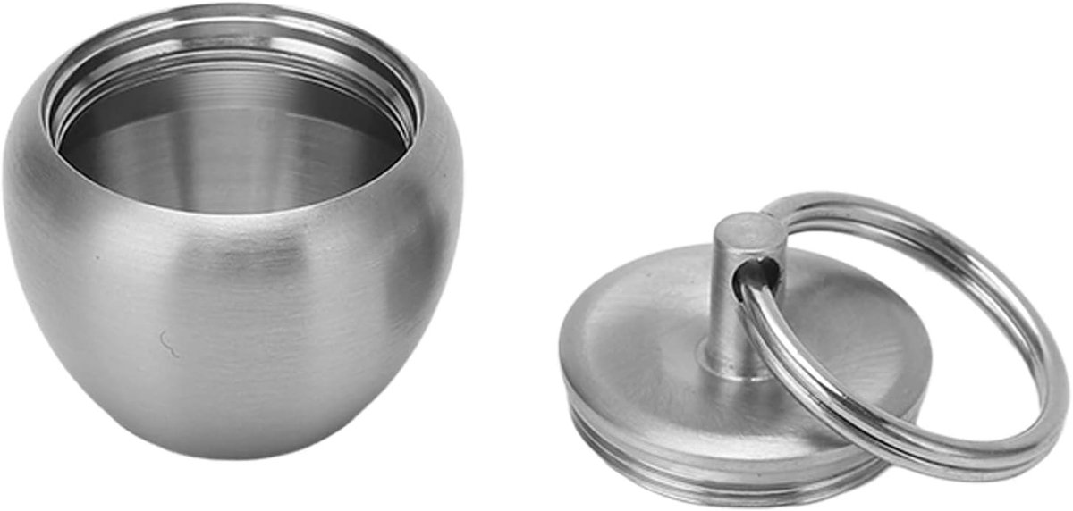 Mini Pillendoos van RVS, Waterdichte Medicijnbox, Draagbare Pillenhouder voor Reizen en Kamperen, Compact en Handig voor Op Reis
