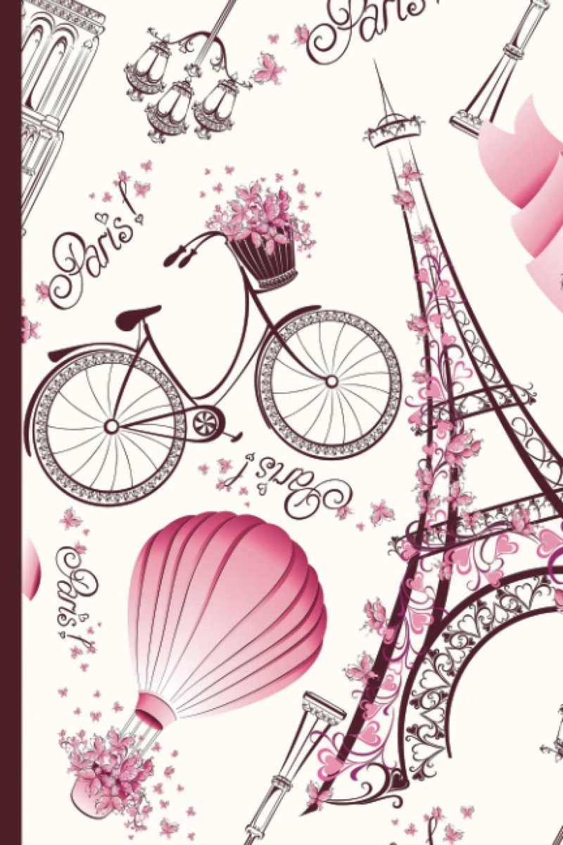 Paris Notebook: Vintage Eiffel Tower Journal, 100 ruled pages 6x9 inches - ShopVlot