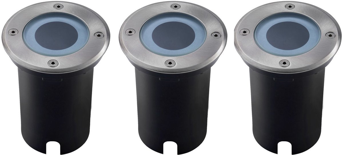 Ledvion Set van 3 LED Grondspot Buiten IP67 3W 230V GU10 rond