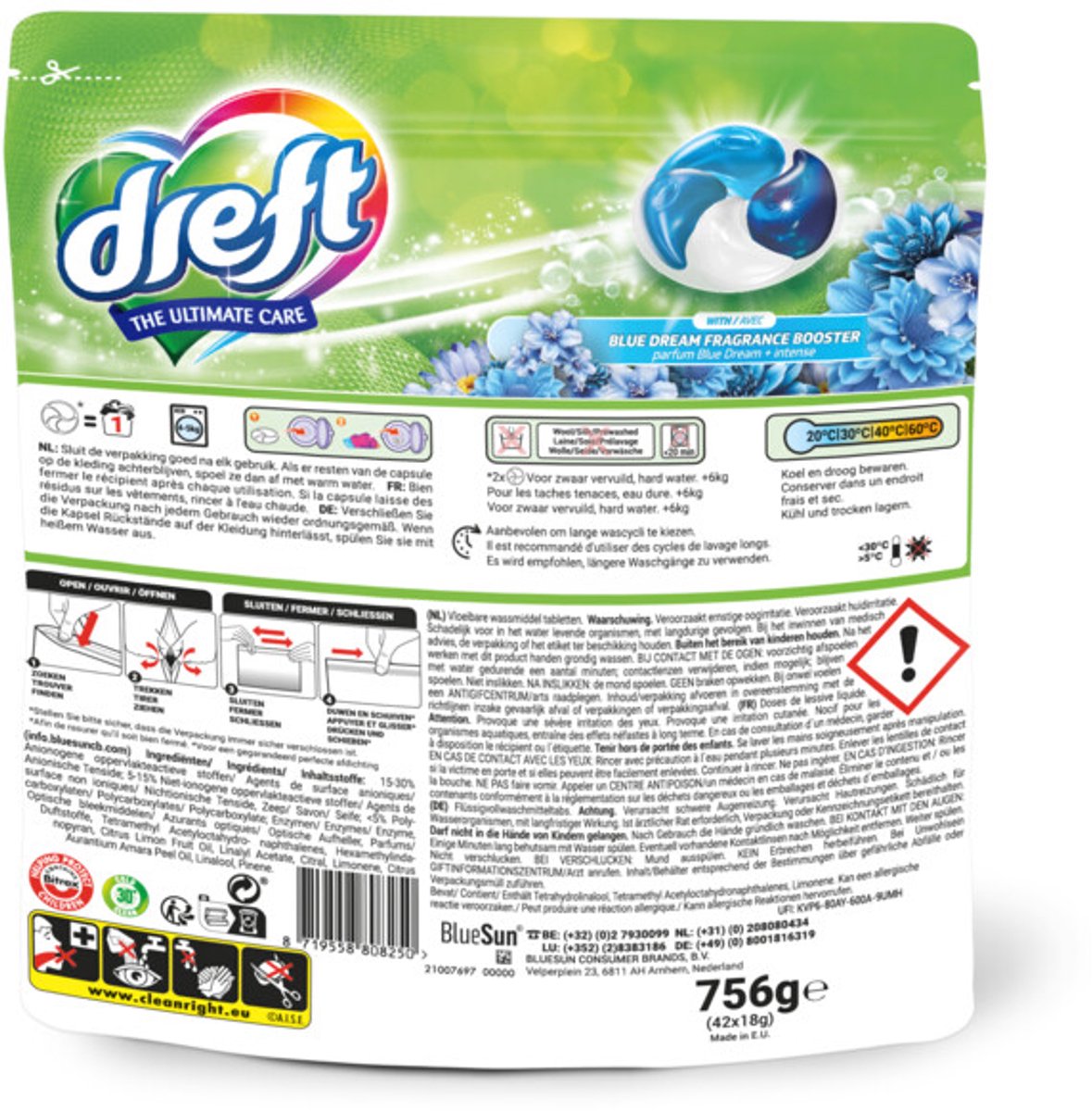 Dreft - 4in1 Wasmiddel Capsules Blue Dream - 6 x 42 stuks - Voordeelverpakking