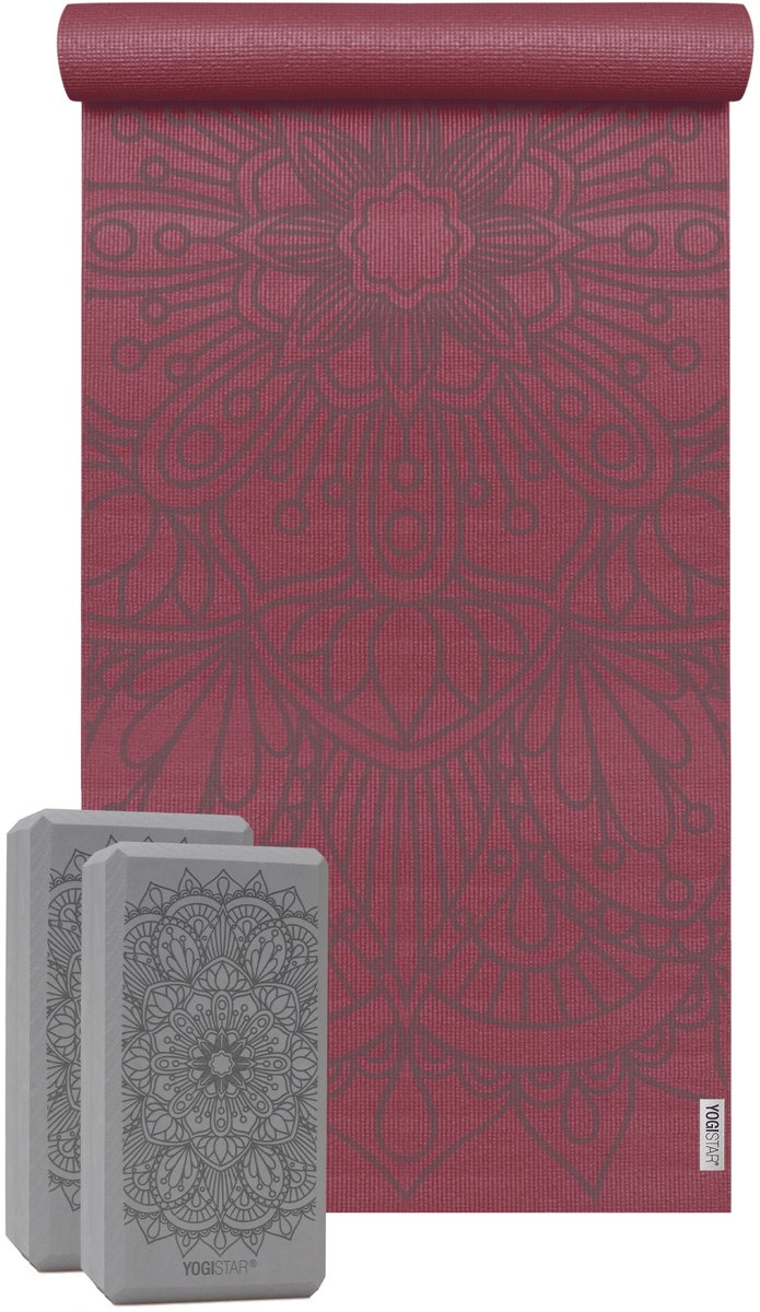 Yoga-Set Starter Edition - lotus mandala (Yogamatte + 2 Yogablöcke)