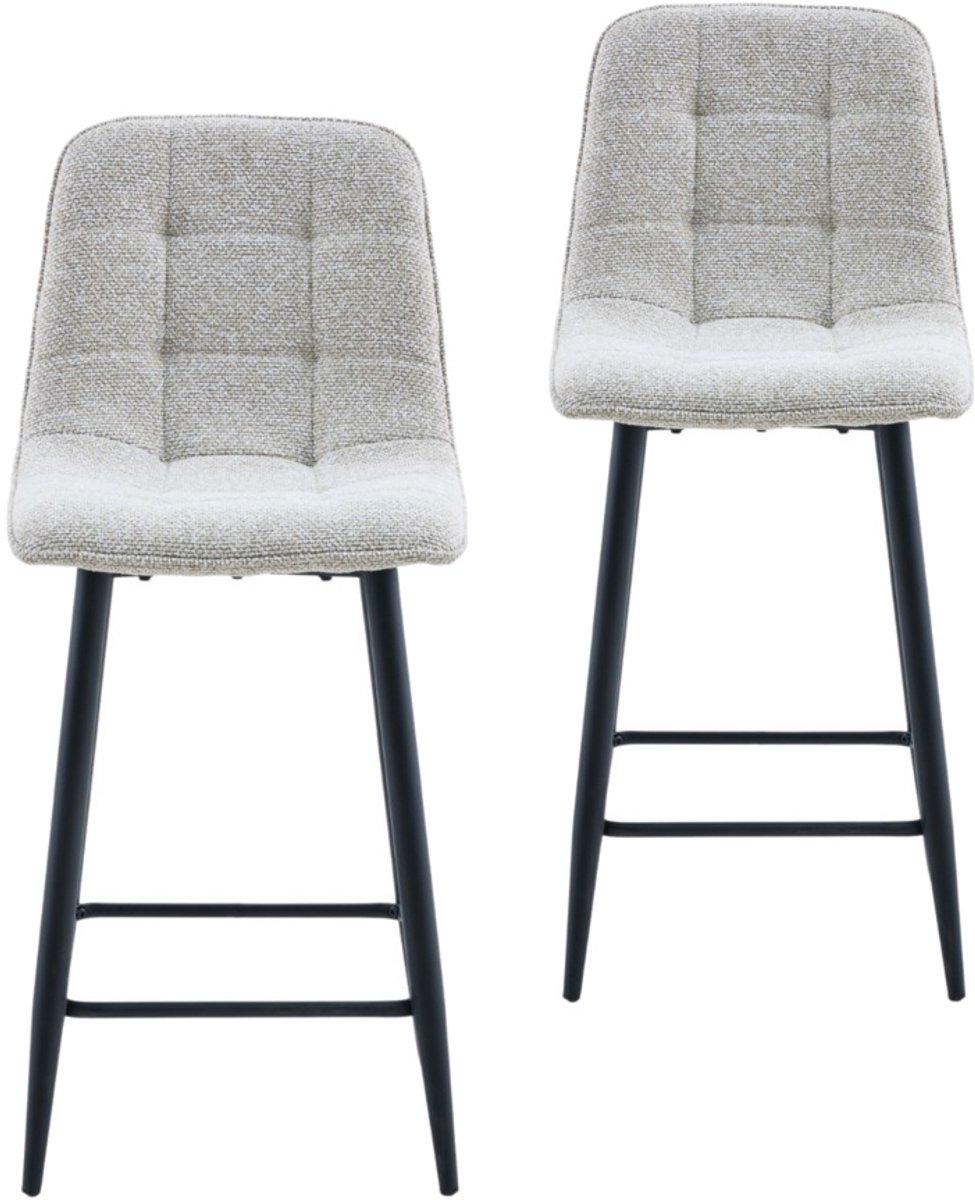 DS4U® - Hugo barkruk 65 cm - Set van 2 - Champagne - Stof