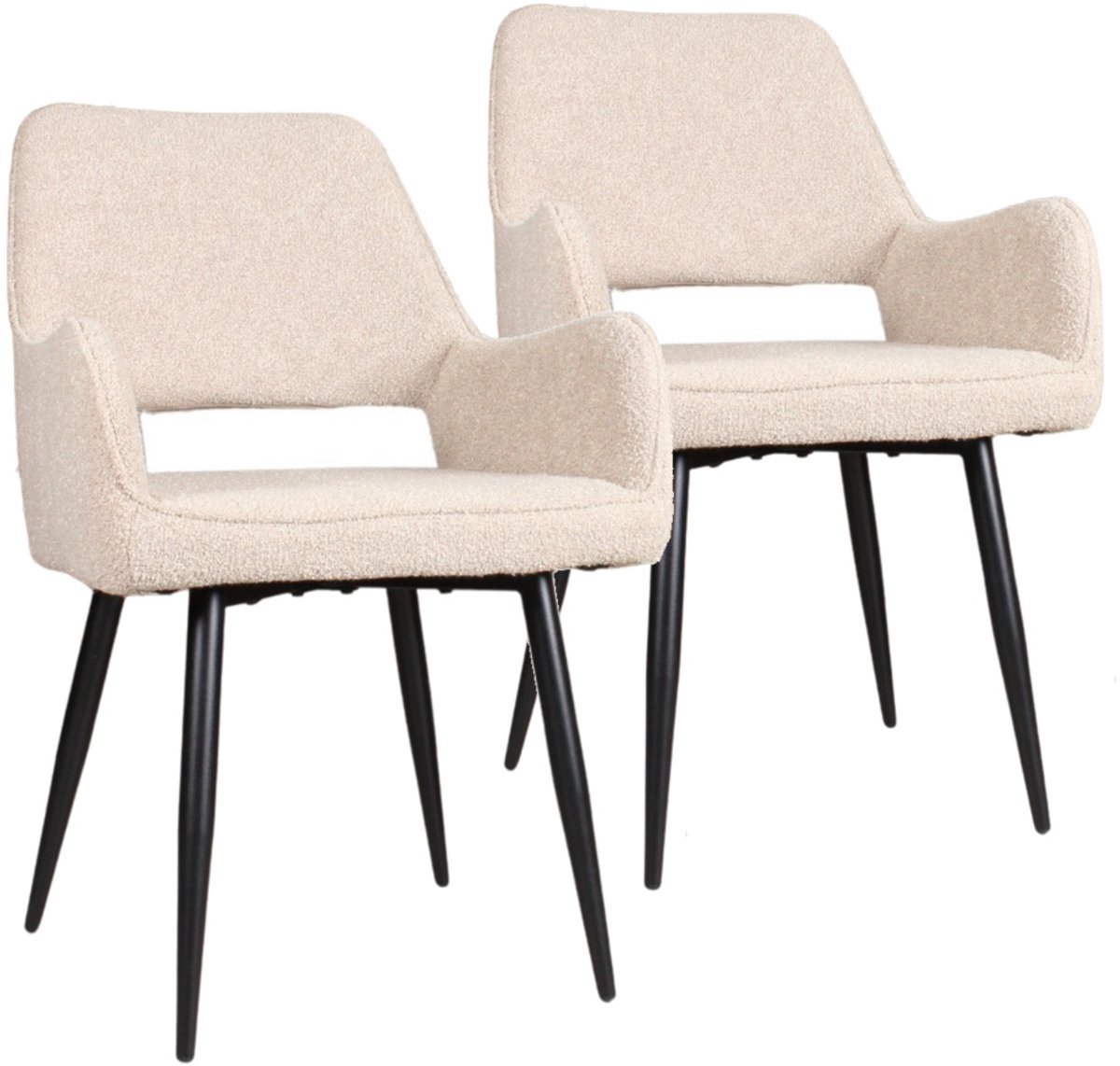 DS4U® - Lenon armstoel - Set van 2 - Beige - Boucle