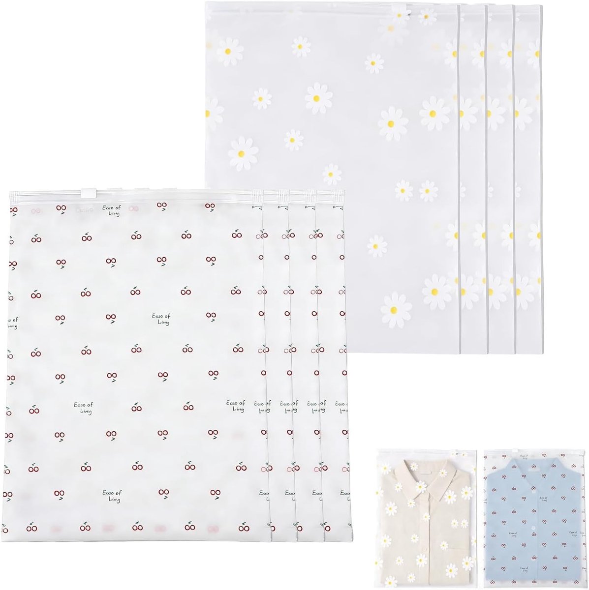 Herbruikbare Waszakken voor Kleding, Schoenen en Cosmetica - Set van 8, 20 x 11 cm, Ideaal voor Reizen en Organisatie