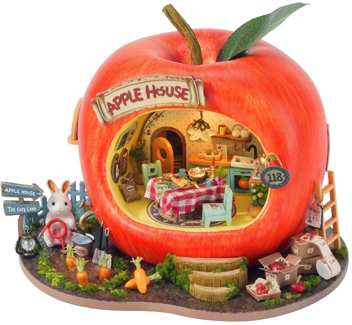 Elzusha - Miniatuur Dollhouse Kit met LED Verlichting en Magnetische Schakelaar