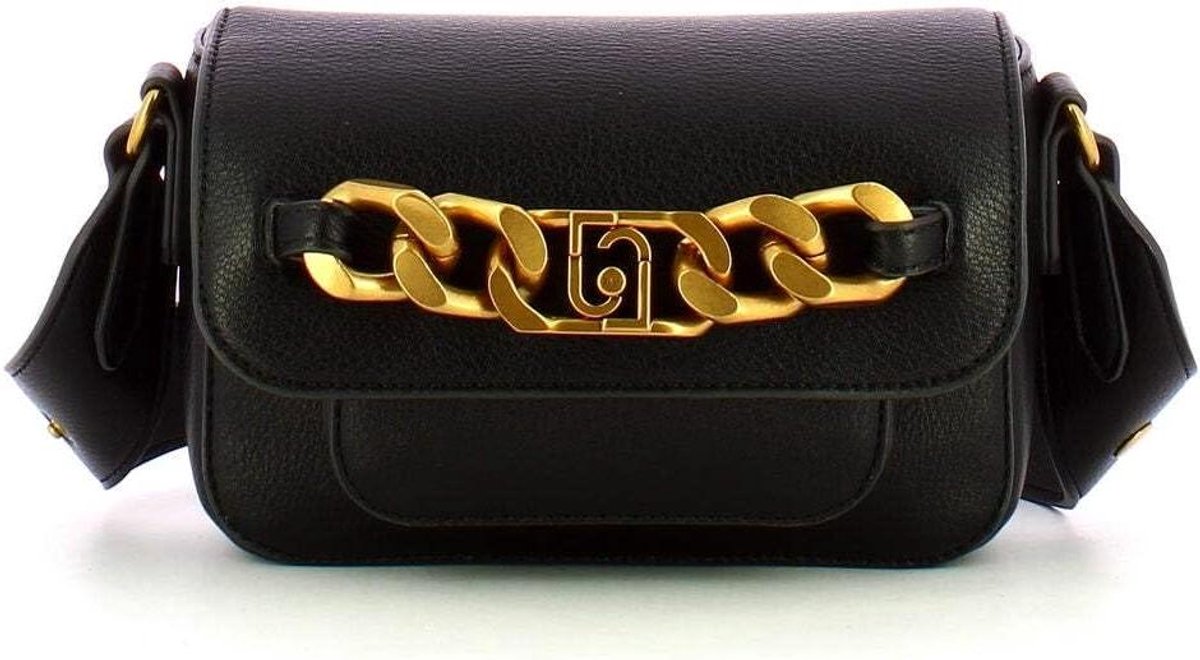 Schoudertas - Crossbody tas - Dagelijks gebruik - Gekorreld kunstleer - 19x13 cm - Zwart