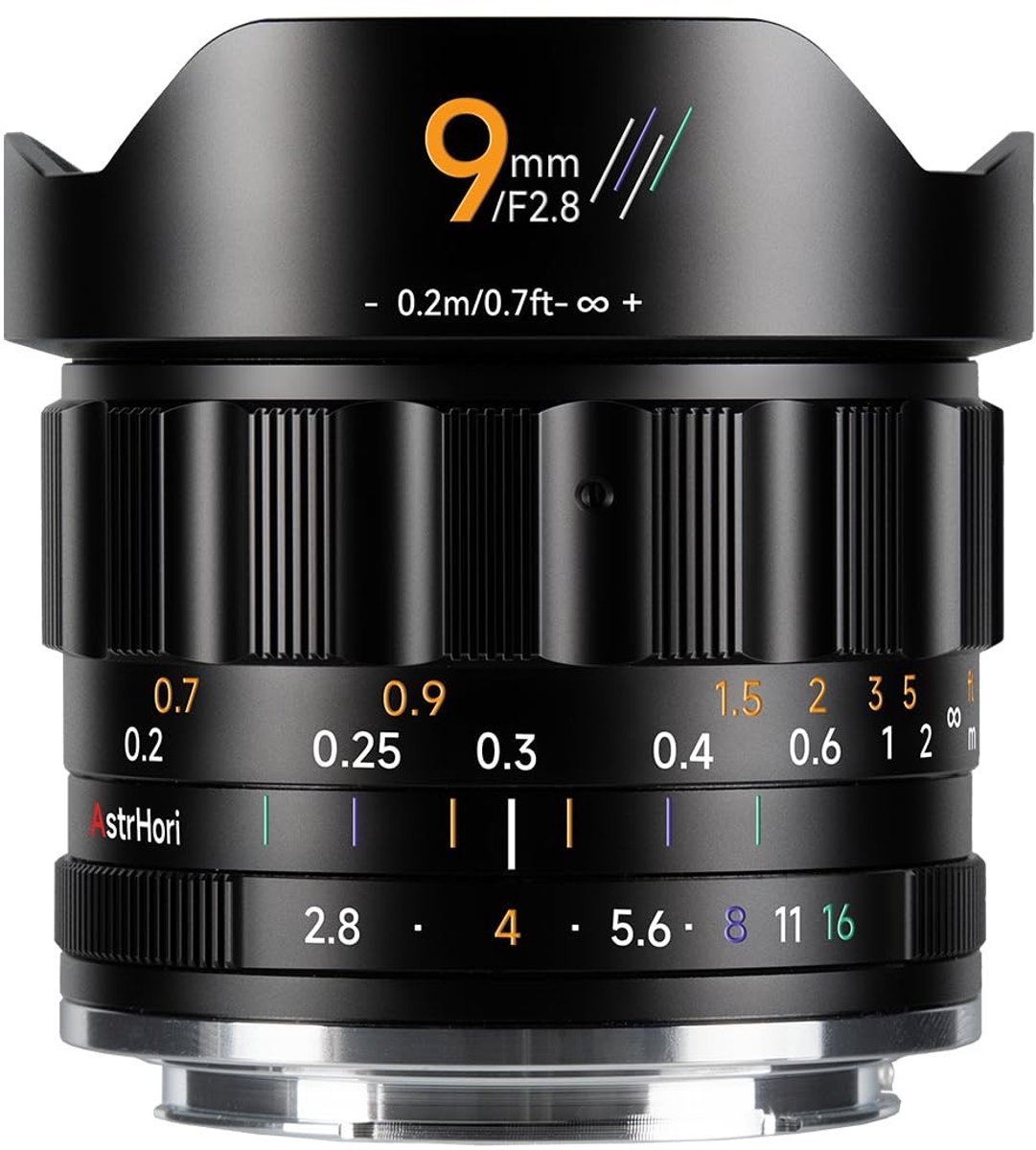 Elzusha - 9mm F2.8 Ultra Wide Angle Lens - 111.4° gezichtsveld voor Micro Four Thirds