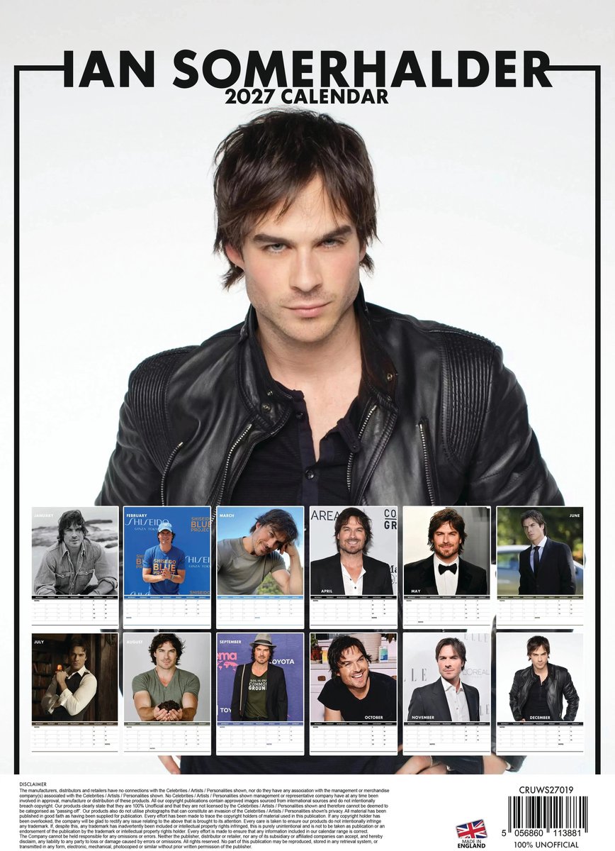 Ian Somerhalder A3 Kalender 2027