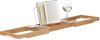 Relaxdays badplank uitschuifbaar 70 - 105 cm - badbrug bamboe hout - badrekje universeel
