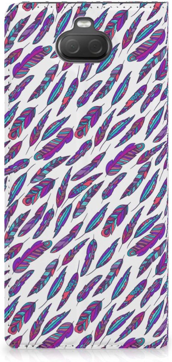 Sony Xperia 10 Plus Hoesje met Magneet Feathers Color