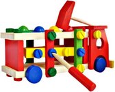 Houten vrachtwagen - Educatief houten speelgoed - Leer al jong sleutelen met deze set | Babygold ®